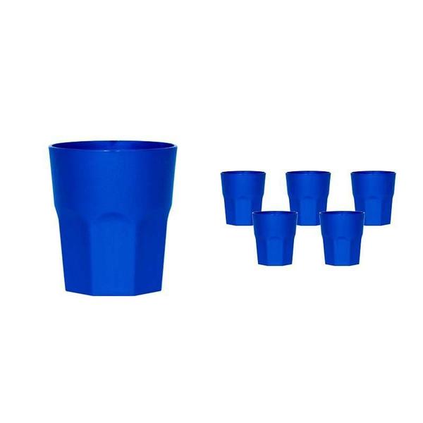 Imagem de Kit 6 Copos Mini Roma Azul 300Ml Plástico Premium