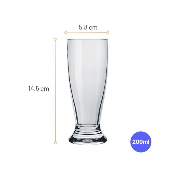 Imagem de Kit 6 Copos para Cerveja Nadir Munich 200ml