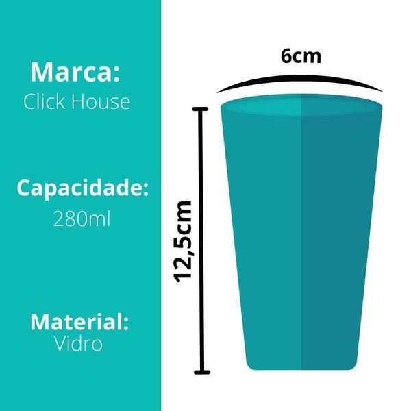 Imagem de Kit 6 Copos Vidro Transparente Long Drink Água Bebidas 280ml