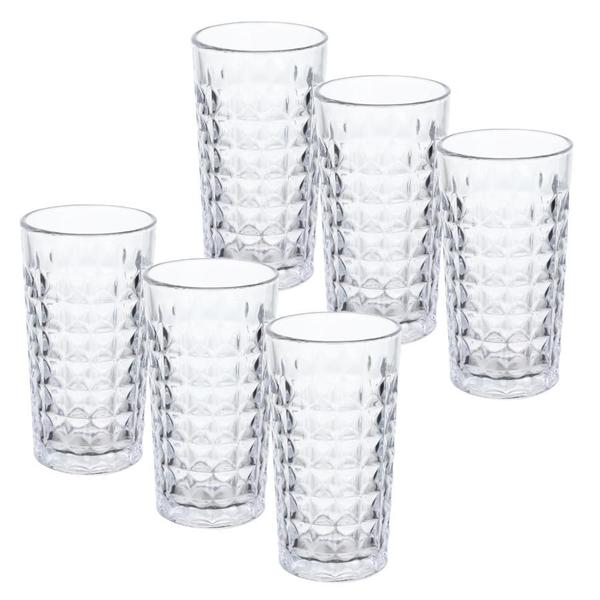 Imagem de Kit 6 Copos Vidro Transparente Long Drink Água Bebidas 280ml