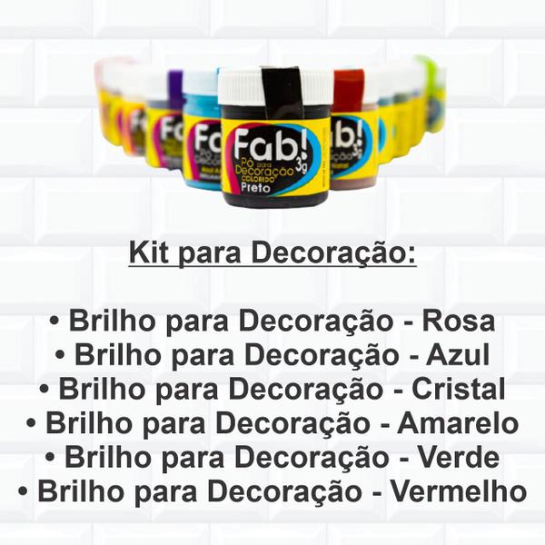 Imagem de Kit 6 Corantes Alimentícios Brilho Para Decoração Confeitari