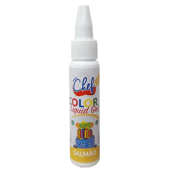 Kit 6 Corantes Liquido Gel Salmão 25G Iceberg Imagem de Kit 6 Corantes Liquido Gel Salmão 25G Iceberg