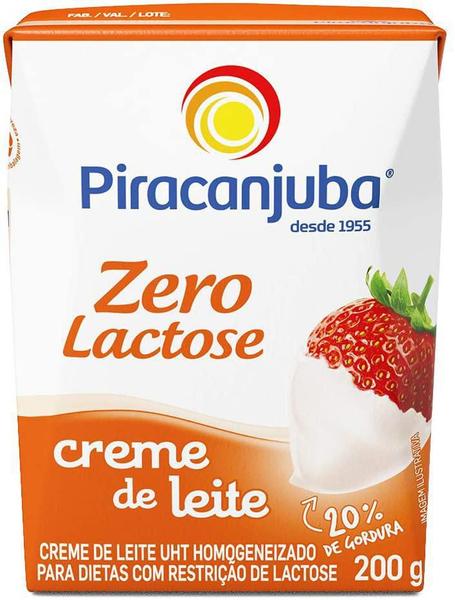 Kit 6 Creme De Leite Zero Lactose - Piracanjuba 200G Imagem de Kit 6 Creme De Leite Zero Lactose - Piracanjuba 200G
