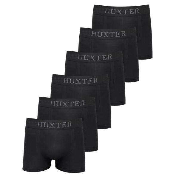 Kit 6 Cuecas Masculinas Boxer Microfibra Huxter Preto Kit 6 Cuecas Masculinas Boxer Microfibra Huxter Preto