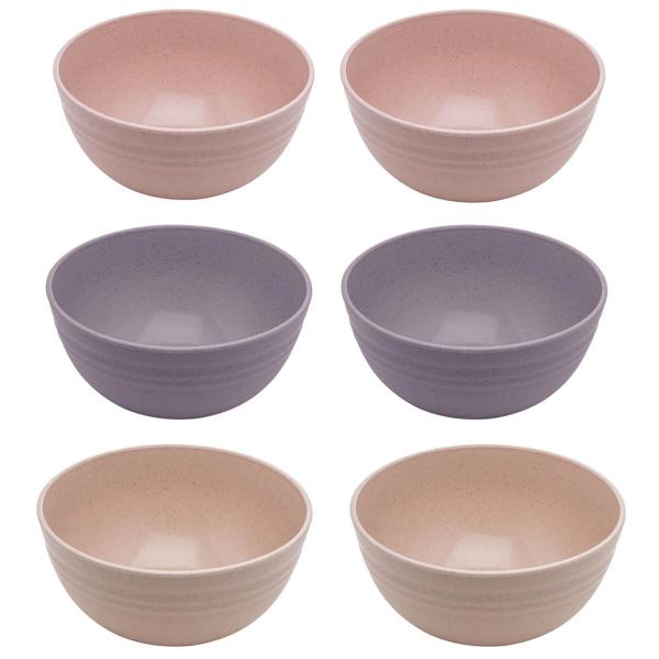 Imagem de Kit 6 Cumbucas Bowl de Bambu Sortido 15x7cm Lyor Sobremesa Cereais Frutas Petiscos