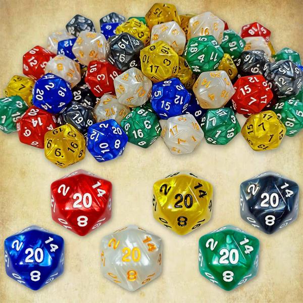 Kit 6 Dados D20 Marmorizados - RPG - T&G Imagem de Kit 6 Dados D20 Marmorizados - RPG