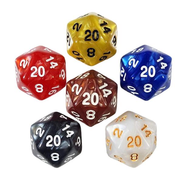 Kit 6 Dados D20 Marmorizados - RPG - T&G Imagem de Kit 6 Dados D20 Marmorizados - RPG