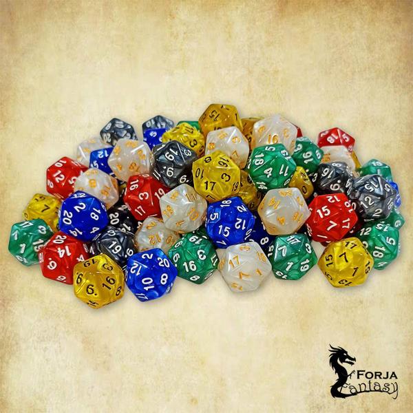 Kit 6 Dados D20 Marmorizados - RPG - T&G Imagem de Kit 6 Dados D20 Marmorizados - RPG