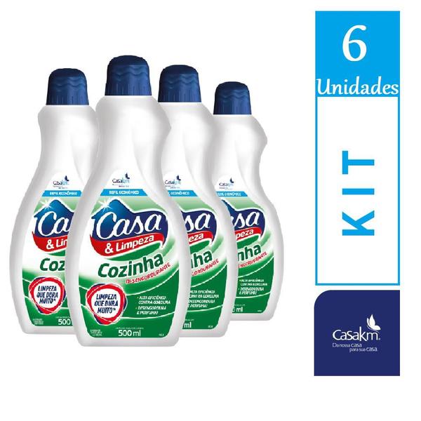 Imagem de KIt 6 Desengordurante Limpeza de Cozinha Casa&Limpeza 500ml