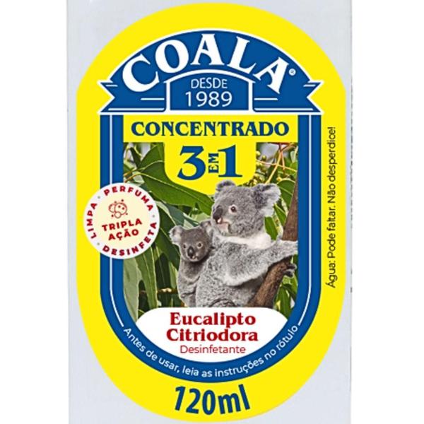 Imagem de Kit 6 Desinfetante Concentrado Coala 3 Em 1 Frasco 120Ml