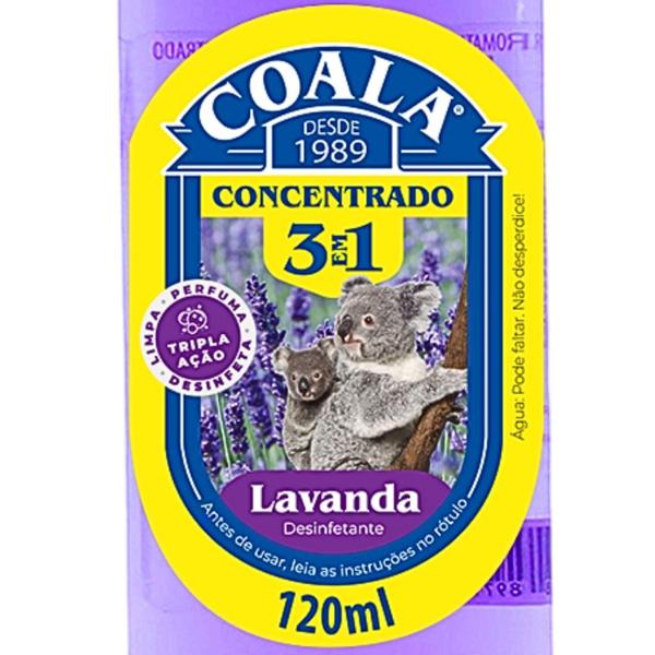 Imagem de Kit 6 Desinfetante Concentrado Coala 3 Em 1 Frasco 120Ml