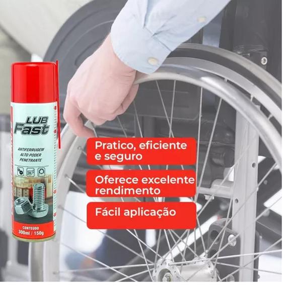 Imagem de Kit 6 Desingripante penetril Lubrificante Spray 300ml Lub Fast Desengripante Antiferrugem