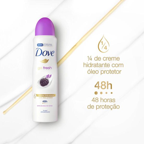 Imagem de Kit 6 Desodorante Antitranspirante Aerosol Dove Go Fresh Amora e Flor de Lótus 150ml