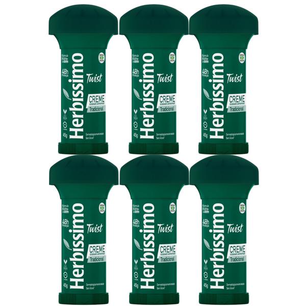 Kit 6 Desodorante Twist Tradicional Herbíssimo 45G - Dana - Dana Cosméticos Imagem de Kit 6 Desodorante Twist Tradicional Herbíssimo 45G - Dana
