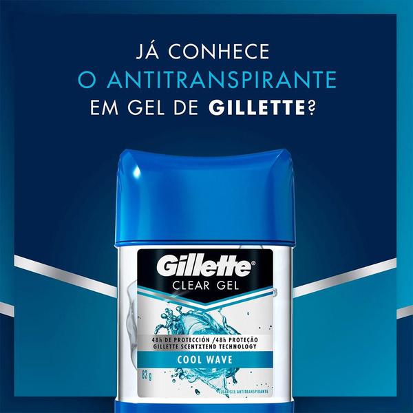 Imagem de Kit 6 Desodorantes Gillette Clear Gel Cool Wave 82g