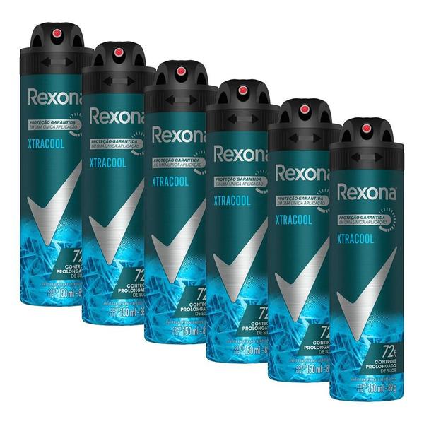 Imagem de Kit 6 Desodorantes Rexona Men Antitranspirante Aerossol Xtra Cool 150ml