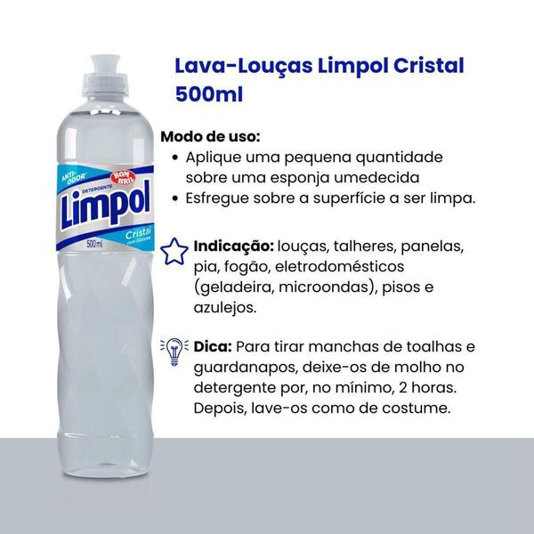 Imagem de Kit 6 Detergente Cristal Lv Mais Pg Menos Limpol Bombril