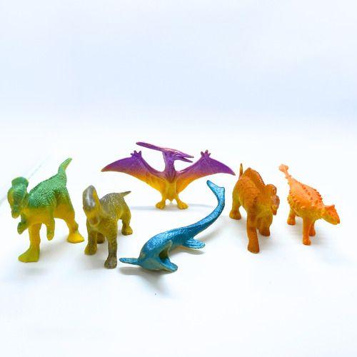 Imagem de Kit 6 Dinossauros Brinquedo Miniatura T-rex Play Set Animal