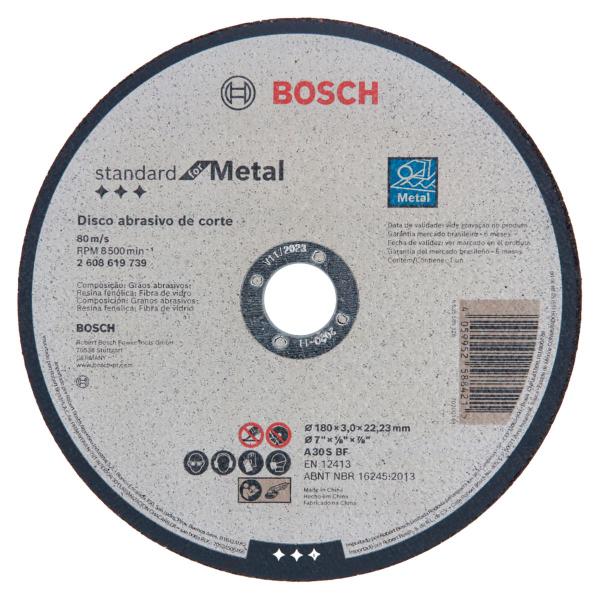 Imagem de Kit 6 Discos de Corte p/ Metal Aço Standard 180mm 7" Bosch