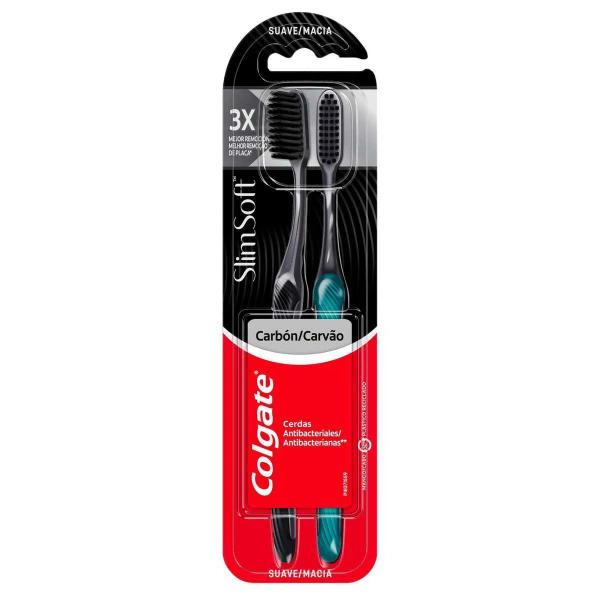 Imagem de Kit 6 Escova de Dente Colgate Slim Soft Black Suave Macia