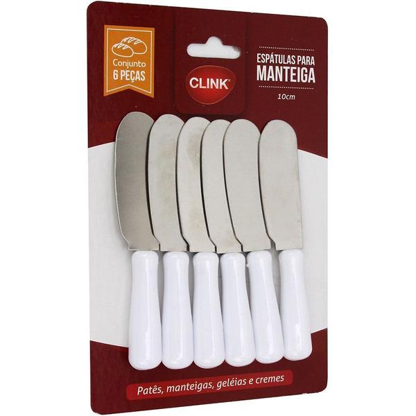 Imagem de Kit 6 Espatulas Para Manteiga Em Aço Inox e Plastico Clink