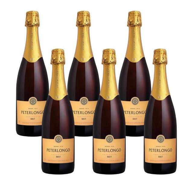 Imagem de Kit 6 Espumante Brut Branco Peterlongo 750 ml