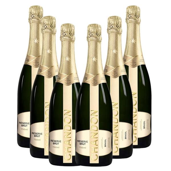 Kit 6 Espumante Chandon Réserve Brut 750ML Imagem de Kit 6 Espumante Chandon Réserve Brut 750ML