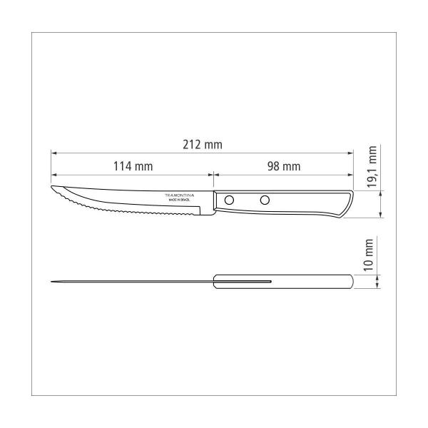 Kit 6 Faca Churrasco Tramontina Polywood Vermelha 5" Imagem de Kit 6 Faca Churrasco Tramontina Polywood Vermelha 5"