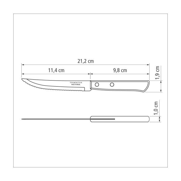 Kit 6 Faca Churrasco Tramontina Polywood Vermelha 5" Imagem de Kit 6 Faca Churrasco Tramontina Polywood Vermelha 5"