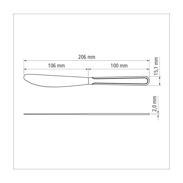 Imagem de Kit 6 Faca de Mesa Inox Buzios 4" Tramontina