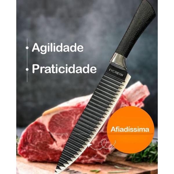 Imagem de Kit 6 Facas Afiadíssima Em Inox