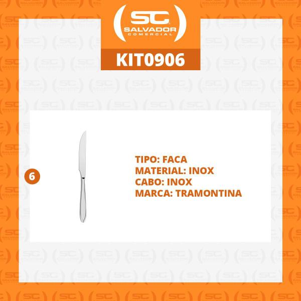 Imagem de KIT - 6 Facas para Churrasco Luxo Laguna em Aço Inox FITOP - Tramontina