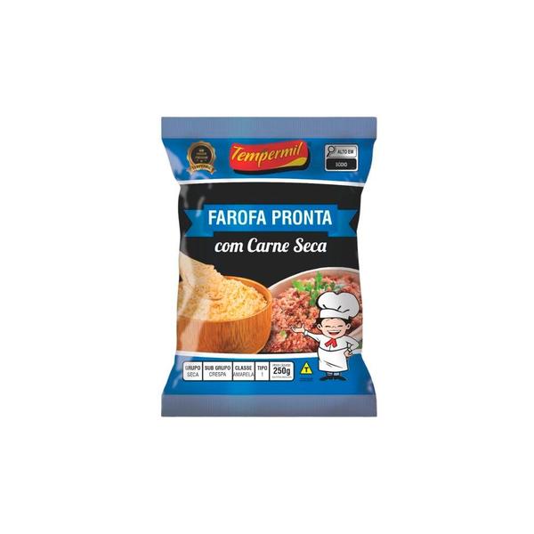 Imagem de Kit 6 Farofa de Mandioca Temperada Com Carne Seca Original 250g