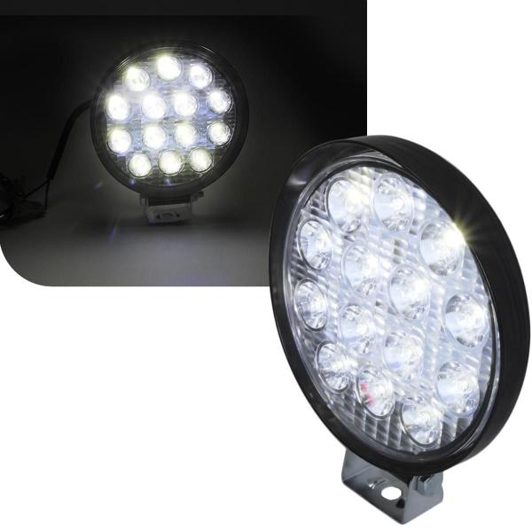 Imagem de Kit 6 Farol 14 Leds Milha Off Road Redondo 42W Jeep 12V/24V