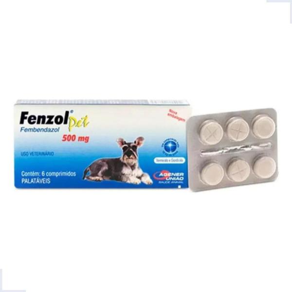 Imagem de Kit 6 Fenzol Pet 500 Mg 6 Comprimidos Vermífugo Cães e Gatos