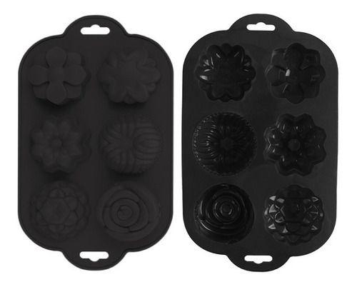 Imagem de Kit 6 Forma Silicone Para Cupcake Mini Bolo Gelatina Decorados