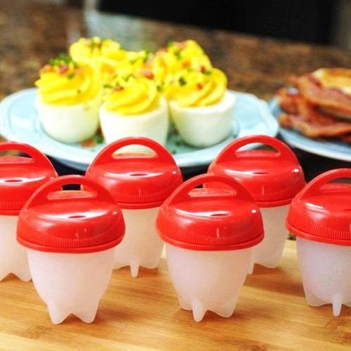 Imagem de Kit 6 Formas Copo Silicone Egg Boil Pote Para Cozinhar Ovos