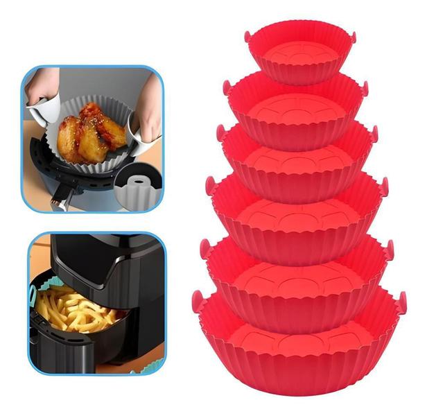 Imagem de Kit 6 Formas d Silicone p AirFryer Reutilizável Antiaderente - CLINK