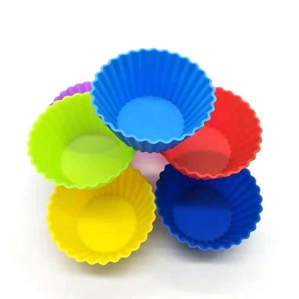 Imagem de Kit 6 Formas De Silicone Cupcake Bolo Muffin Air Fryer Pudim, Doces, Formatos Variados