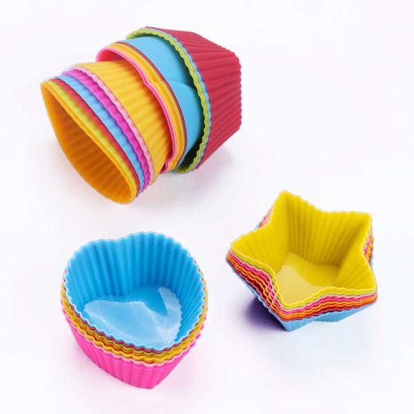 Imagem de Kit 6 Formas De Silicone Cupcake Bolo Muffin Air Fryer Pudim, Doces, Formatos Variados