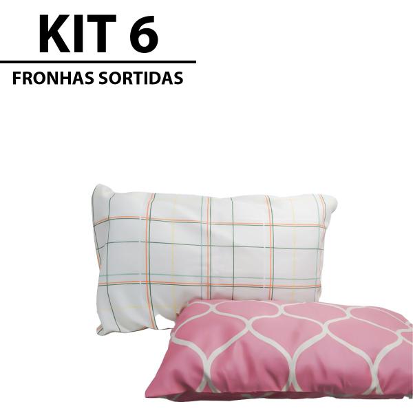 Imagem de Kit 6 Fronha Avulsa Travesseiro Estampado Sortido Microfibra