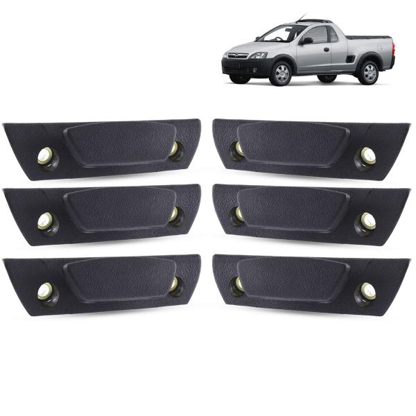 Imagem de Kit 6 Ganchos da Caçamba Chevrolet Montana 2003 2004 2005 2006 2007 2008 2009 2010