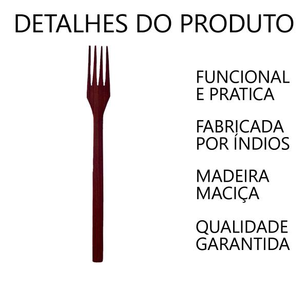 Imagem de Kit 6 Garfo para churrasco 37cm pau madeira maciça petisco