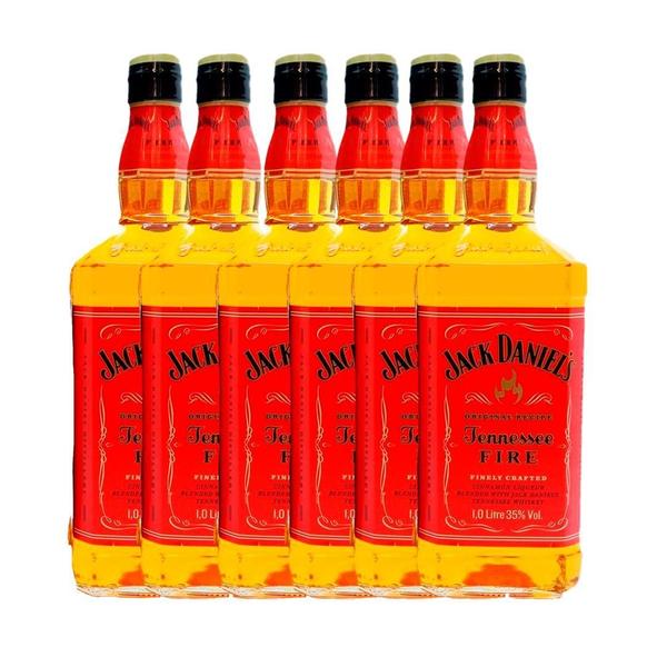 Imagem de Kit 6 Garrafas Whisky Jack Daniels Licor Fire 1 Litro