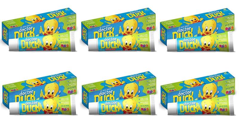 Imagem de Kit 6 Gel Dental Doctor Duck Com Flúor 50g - Dental Clean