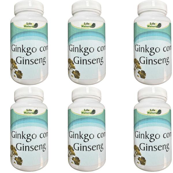 Imagem de Kit 6 Ginkgo Biloba com Ginseng - Life Natural - 60 Cápsulas