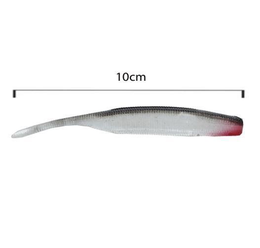 Imagem de Kit 6 Iscas Artificiais Soft Shad + 2 Anzol Jig Head Maruri