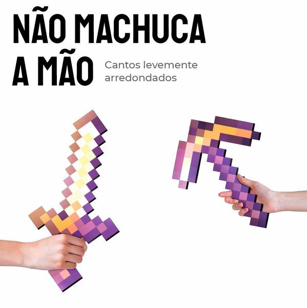 Kit 6 Itens Pixel Ouro Encantado Picareta Espada Machado - ShopC Imagem de Kit 6 Itens Pixel Ouro Encantado Picareta Espada Machado