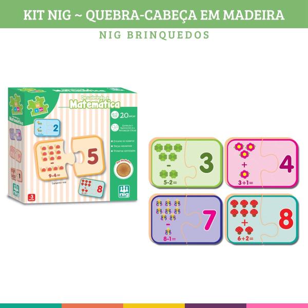 Imagem de Kit 6 Jogos Educativos Pedagógicos Em Madeira Nig Brinquedos