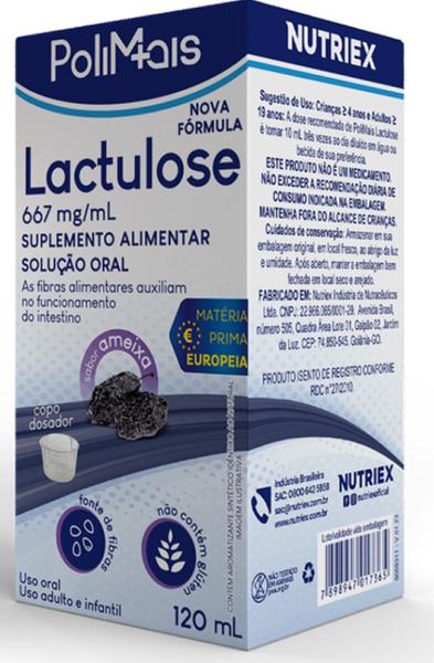 Imagem de Kit 6 Lactulose 667Mg/ml Polimais 120ml Ameixa - Nutriex